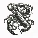 scorpion and vanilla stick figure tattoo design idea