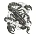 scorpion and vanilla stick figure tattoo design idea
