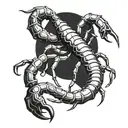 scorpion and vanilla stick figure tattoo design idea