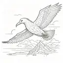 albatross flying towards horizon zero dawn tattoo design idea