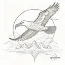 albatross flying towards horizon zero dawn tattoo design idea