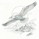 albatross flying towards horizon zero dawn tattoo design idea