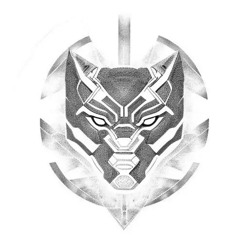 black panther, nordic wolf, yinyang tattoo design idea