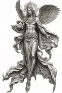seraphim statue tattoo design idea