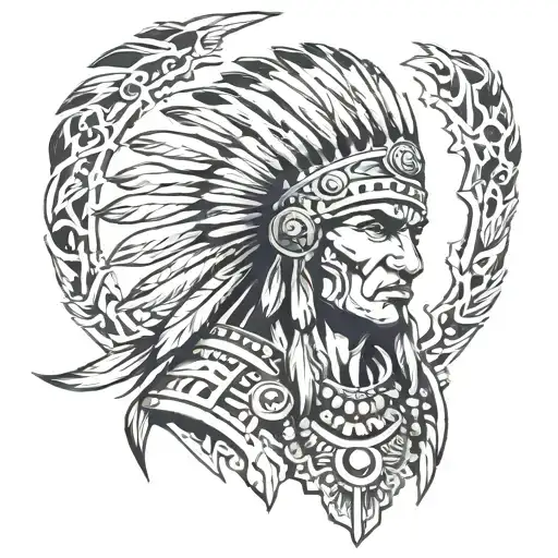 Indian warrior tattoo design idea