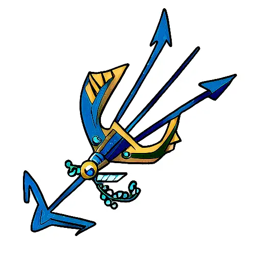 aquaman trident single color tattoo design idea