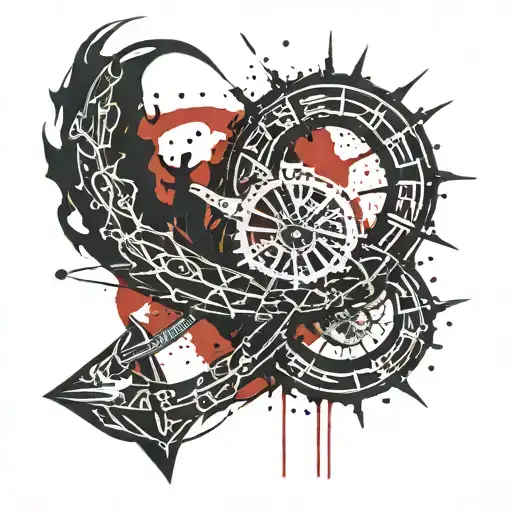 zodiac symbol for scorpio forming a wave, the north star, and an anchor tattoo design idea