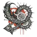 zodiac symbol for scorpio forming a wave, the north star, and an anchor tattoo design idea