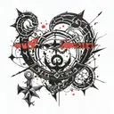 zodiac symbol for scorpio forming a wave, the north star, and an anchor tattoo design idea