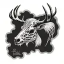 elk skull tattoo design idea