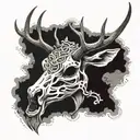 elk skull tattoo design idea