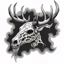 elk skull tattoo design idea