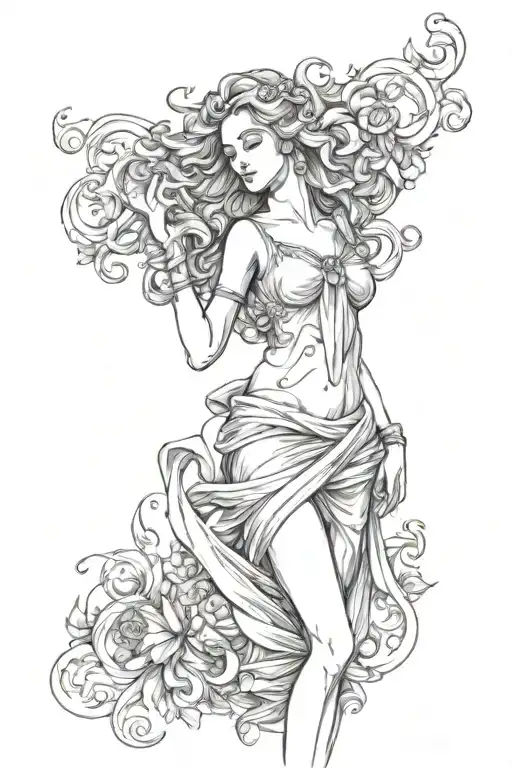 full body Aphrodite realistic sexy girl shoulder tattoo  tattoo design idea
