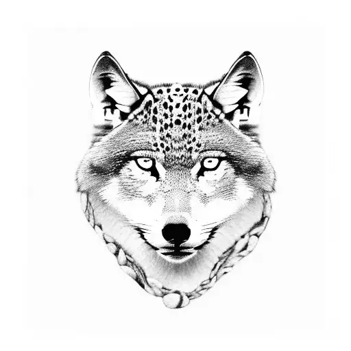 one wolf, one leopard, and one lamb. Full body of each animal laying down. They will be in a row.  tattoo design idea