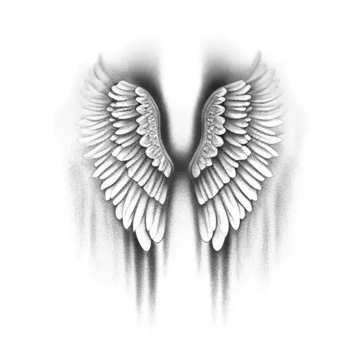 angel wings memorial dad tattoo design idea