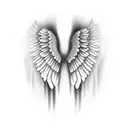 angel wings memorial dad tattoo design idea