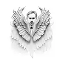 angel wings memorial dad tattoo design idea