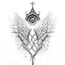 angel wings memorial dad tattoo design idea
