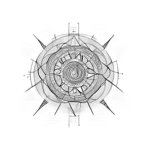 man incoming into circle of life cycle tattoo design idea