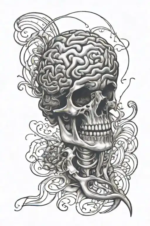 brain cancer  tattoo design idea