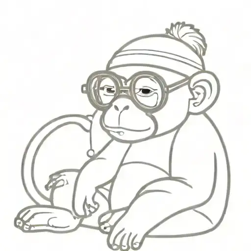 mooch monkey beanie baby wearing boujee sunglasses  tattoo design idea