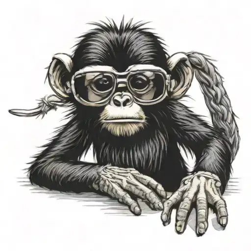 mooch spider monkey beanie baby wearing gentle monster sunglasses Antena.C 01 tattoo design idea