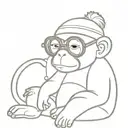 mooch monkey beanie baby wearing boujee sunglasses  tattoo design idea