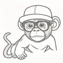 mooch monkey beanie baby wearing boujee sunglasses  tattoo design idea