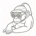 mooch monkey beanie baby wearing boujee sunglasses  tattoo design idea