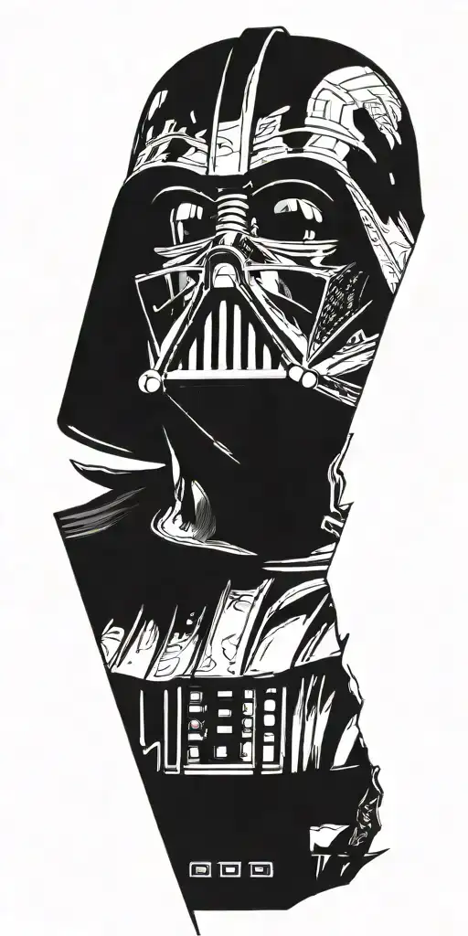 darth vader but gradually fading tattoo design idea