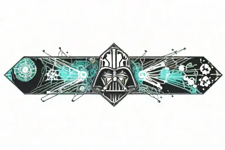 darth vader under the ocean tattoo design idea