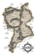 Lord Of The Rings Map With Anduril Sword Temporary Tattoo - BlackInk AI