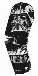 darth vader but gradually fading tattoo design idea