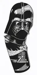 darth vader but gradually fading tattoo design idea