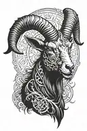 gothic sleeve male dark black ink satanic goat head tattoo design idea