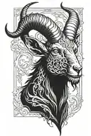 gothic sleeve male dark black ink satanic goat head tattoo design idea