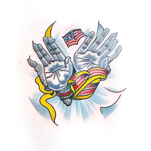 prayer hands tattoo design idea