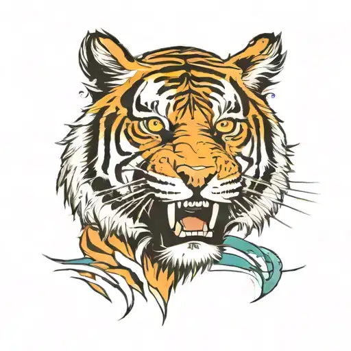 tiger stripe for left chest tattoo design idea