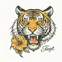tiger stripe for left chest tattoo design idea