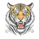 tiger stripe for left chest tattoo design idea