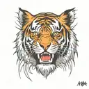 tiger stripe for left chest tattoo design idea