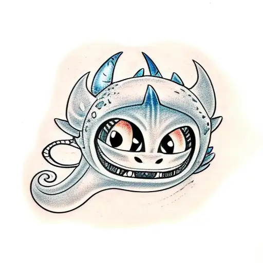 Toothless from how to train your dragon tattoo design idea