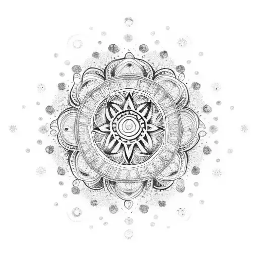 mandala hand with chakras and jewels/gems and flowers incorporated in color tattoo design idea