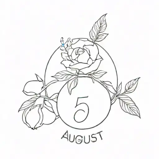 date 5 august tattoo design idea