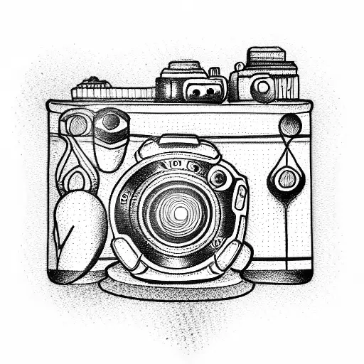 camera tattoo design idea