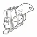 silly ghost with luggage bags tattoo design idea