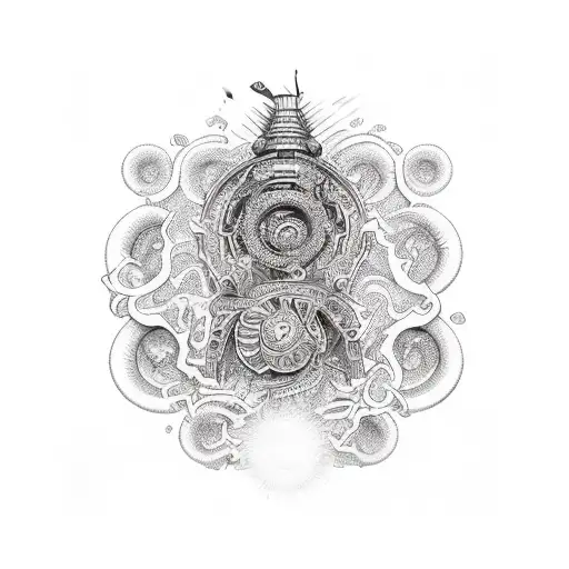 spiral shell tattoo design idea