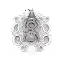 spiral shell tattoo design idea