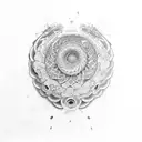 spiral shell tattoo design idea