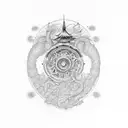 spiral shell tattoo design idea